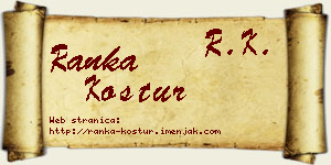 Ranka Kostur vizit kartica